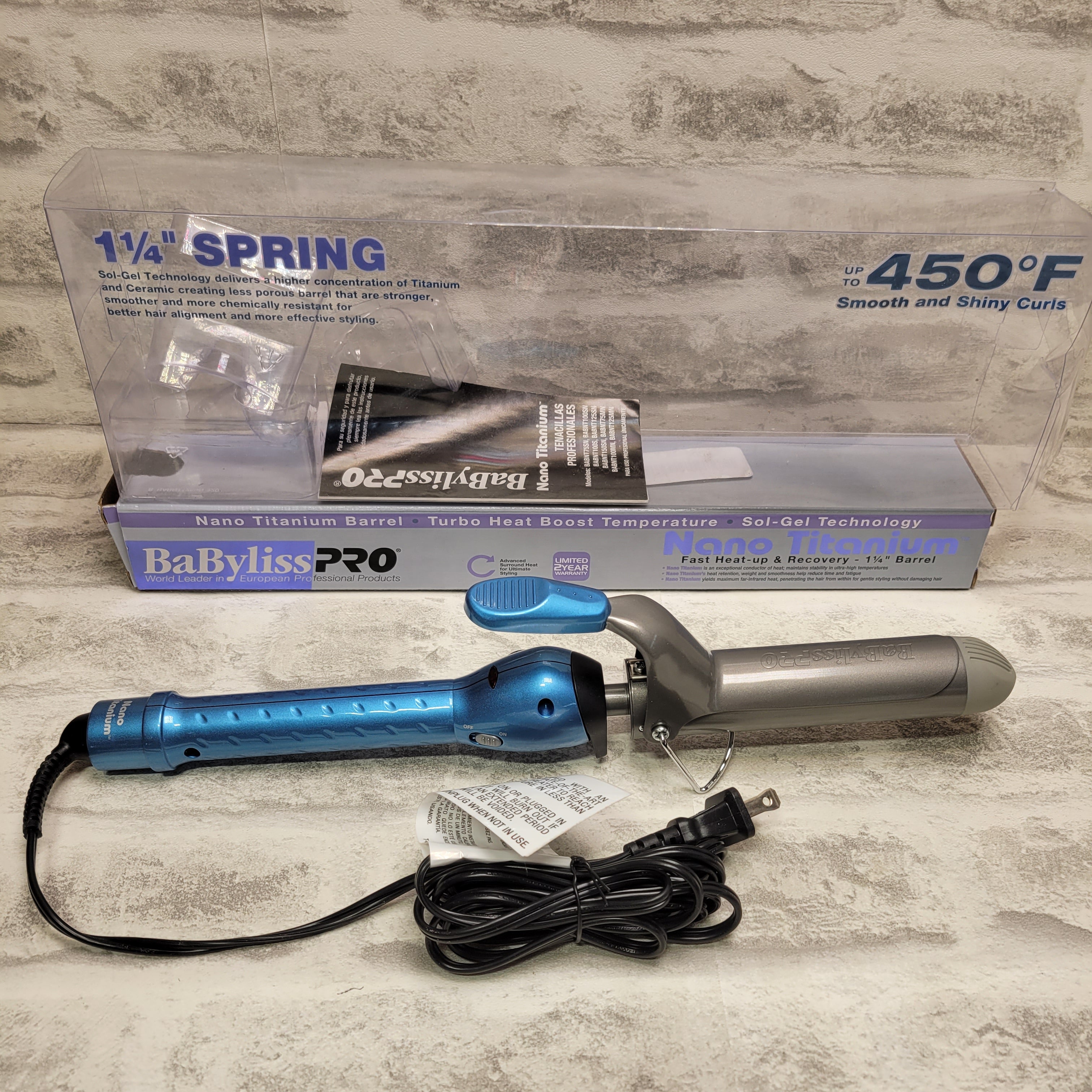 BaBylissPRO Nano Titanium Spring Curling Iron (7593229910254)